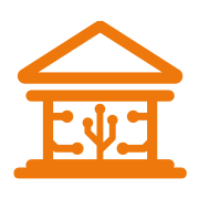 Icon Digitale Räume - Symbol vernetztes Haus